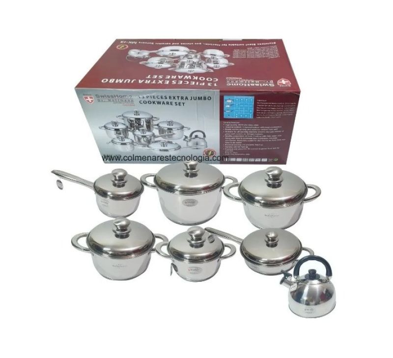 Comprar Bateria De Ollas Acero Quirurgico 13 Pc en Electroshopy - Ángulo 3